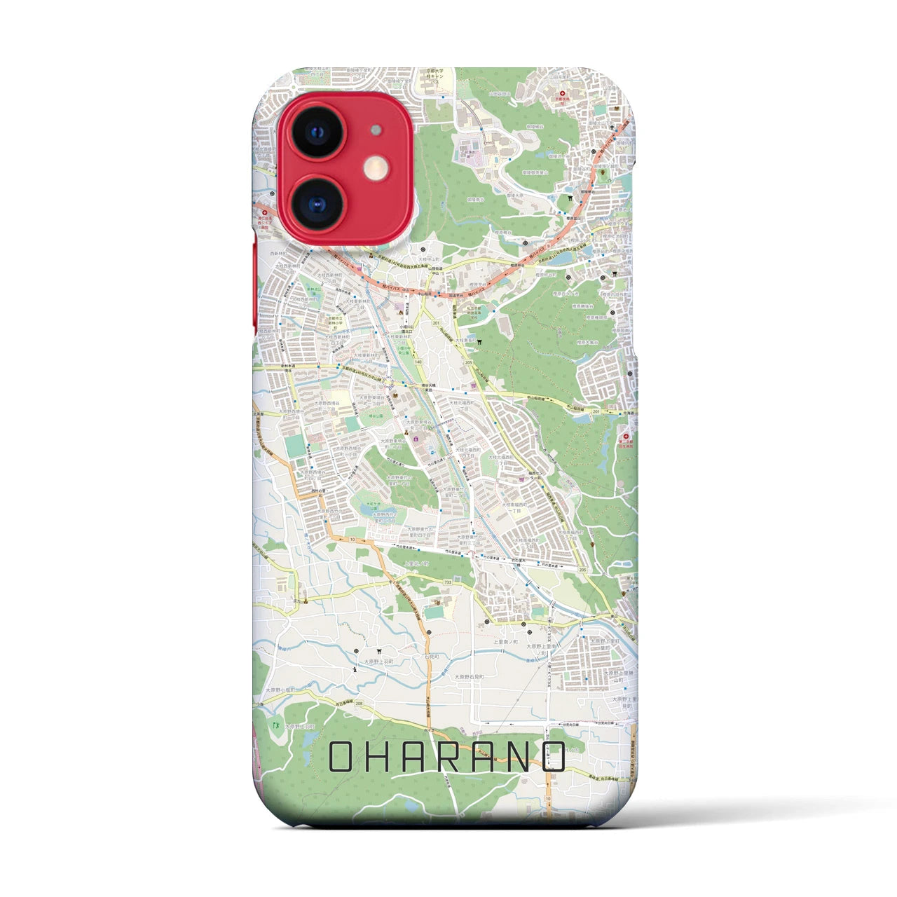 【大原野(京都府)】地図柄iPhoneケース(バックカバータイプ)