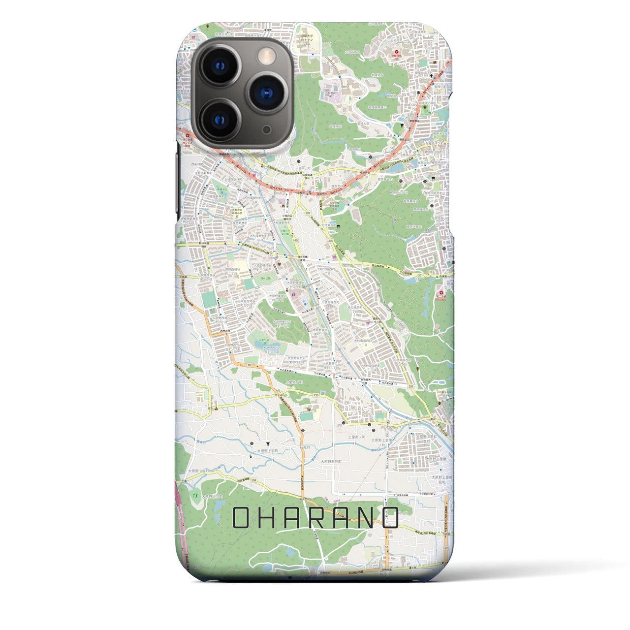 【大原野(京都府)】地図柄iPhoneケース(バックカバータイプ)