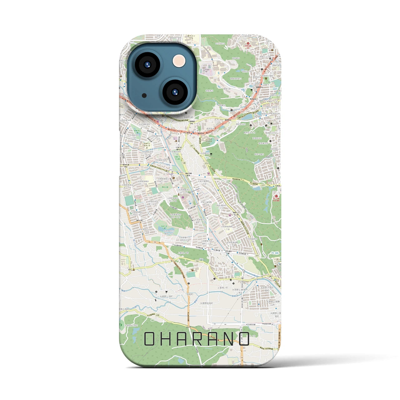 【大原野(京都府)】地図柄iPhoneケース(バックカバータイプ)