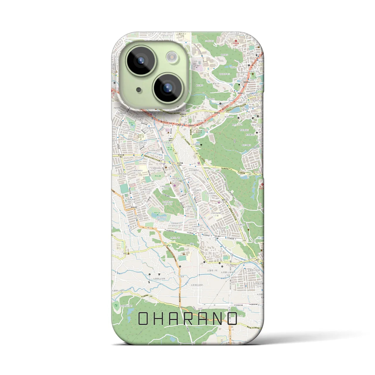 【大原野(京都府)】地図柄iPhoneケース(バックカバータイプ)