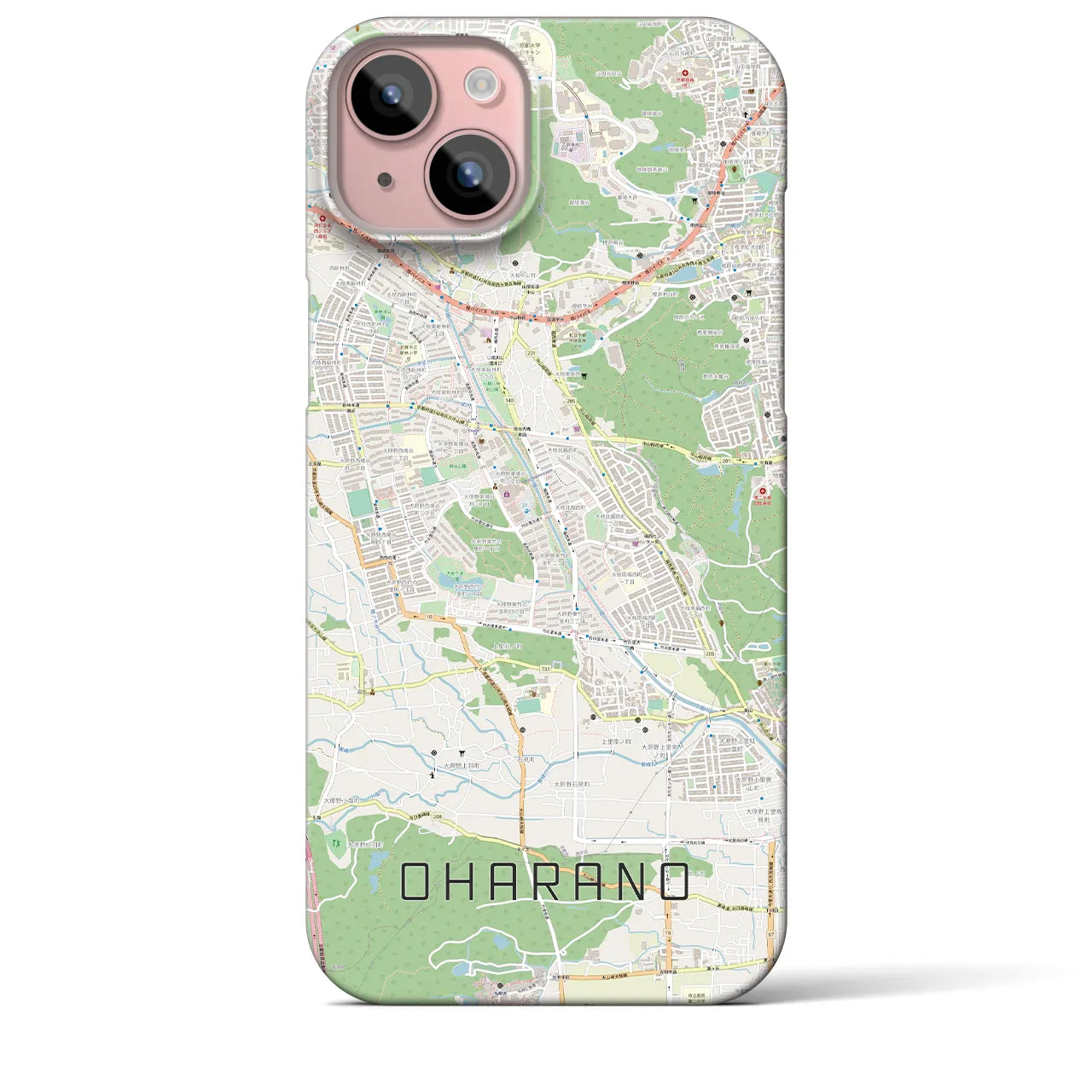 【大原野(京都府)】地図柄iPhoneケース(バックカバータイプ)