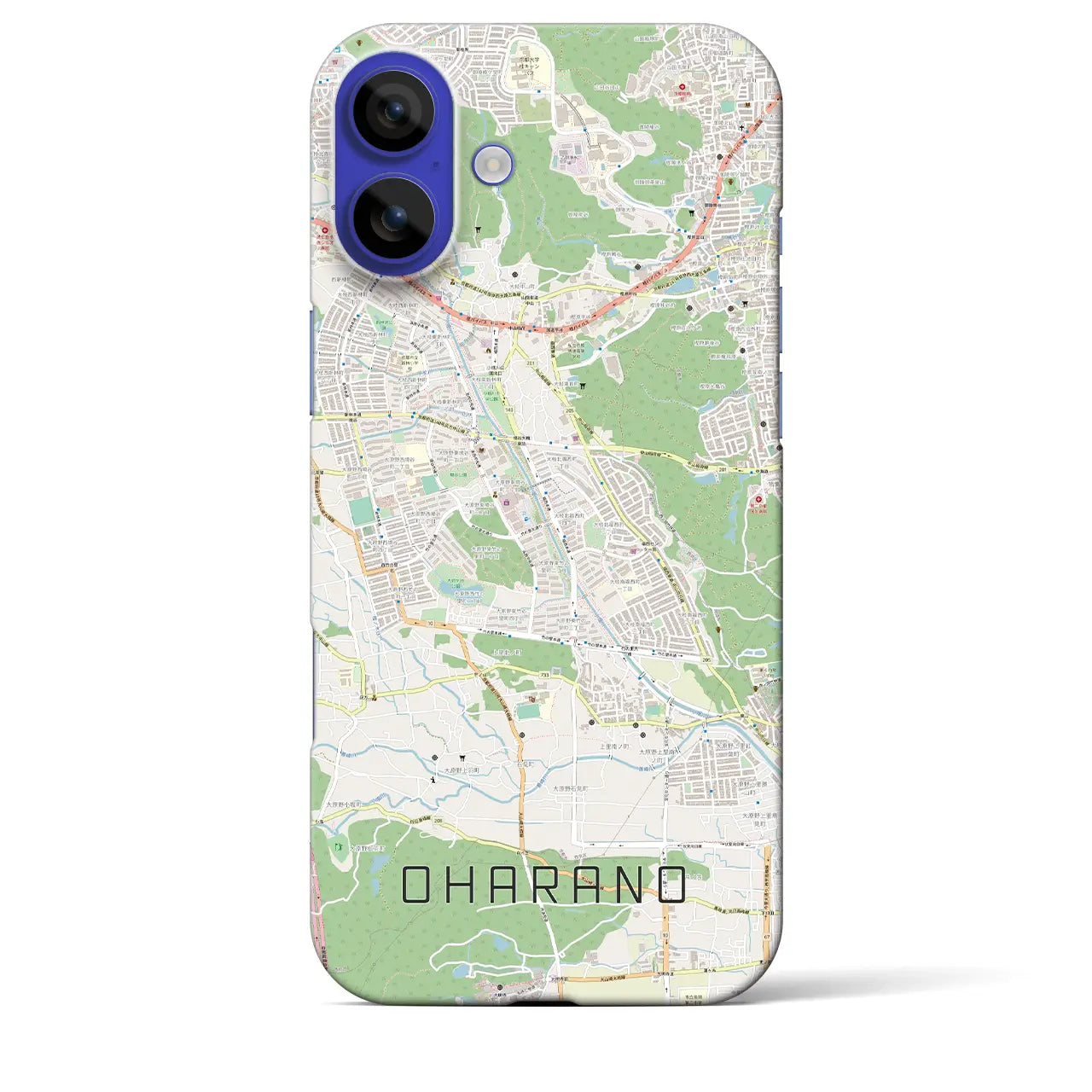 【大原野(京都府)】地図柄iPhoneケース(バックカバータイプ)ナチュラル・iPhone 16 Pro Max 用