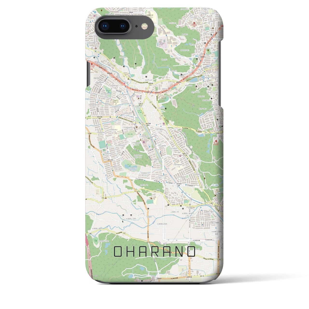 【大原野(京都府)】地図柄iPhoneケース(バックカバータイプ)