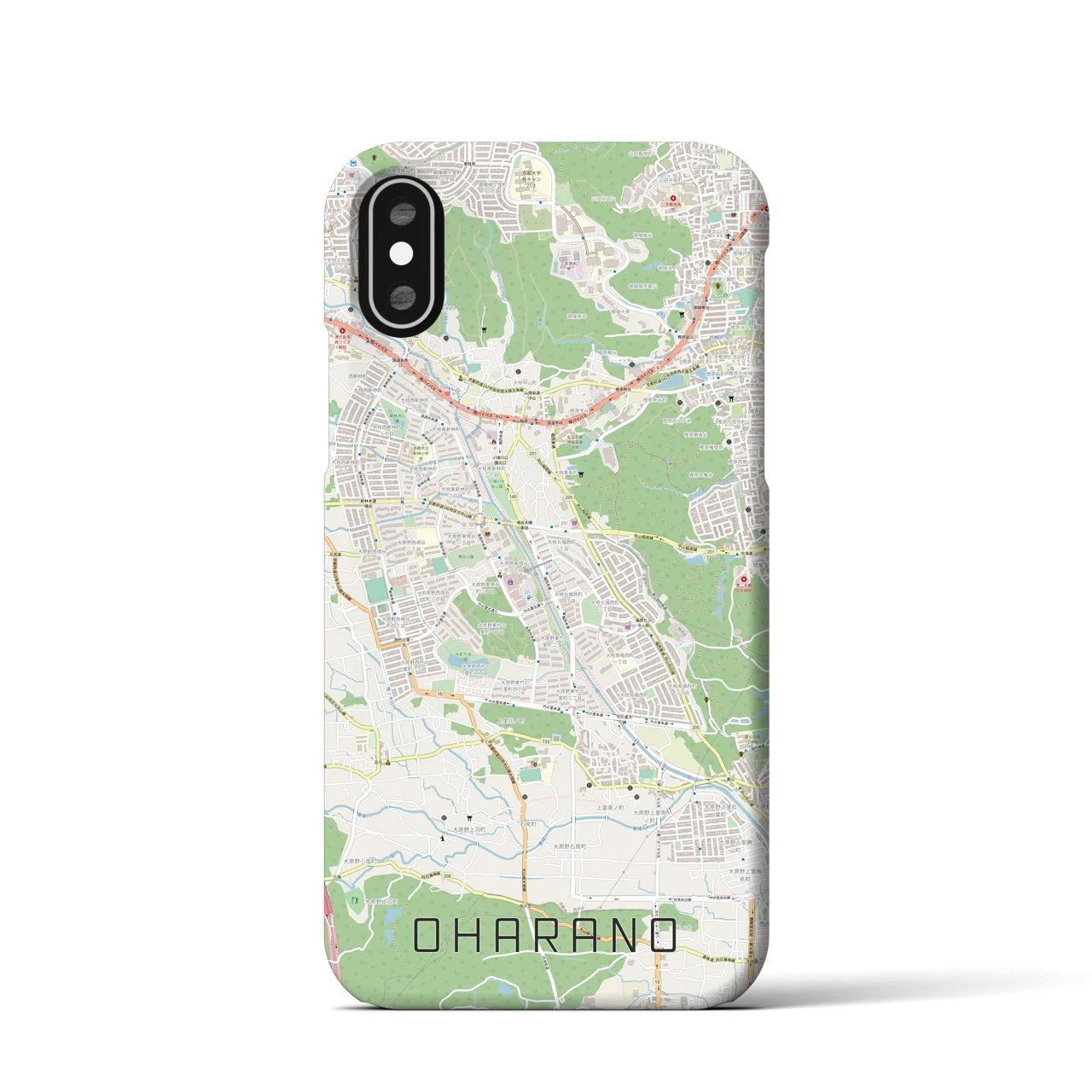 【大原野(京都府)】地図柄iPhoneケース(バックカバータイプ)