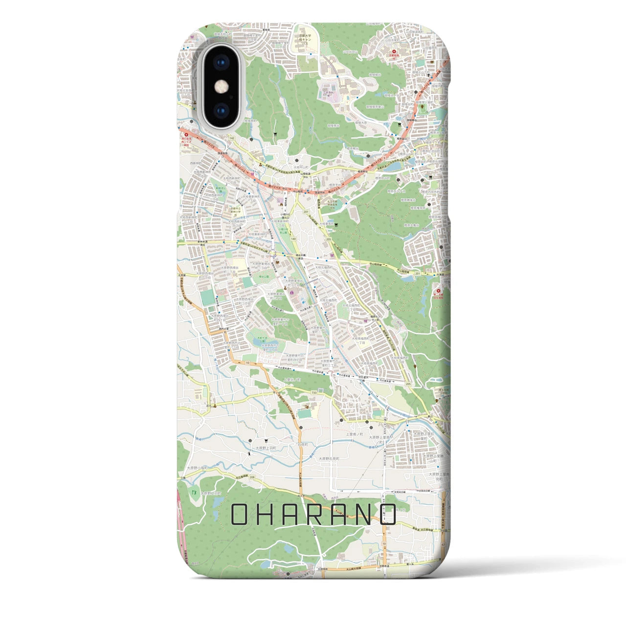 【大原野(京都府)】地図柄iPhoneケース(バックカバータイプ)