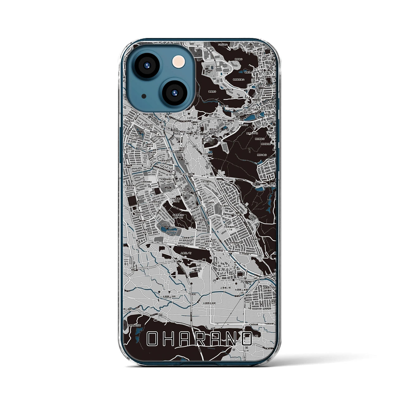 【大原野(京都府)】地図柄iPhoneケース(クリアタイプ)