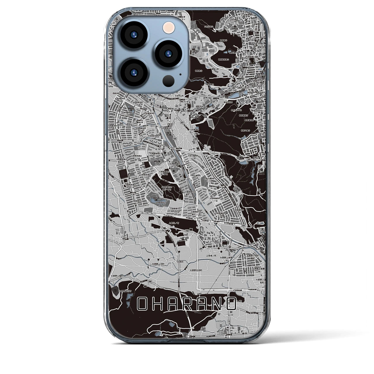 【大原野(京都府)】地図柄iPhoneケース(クリアタイプ)