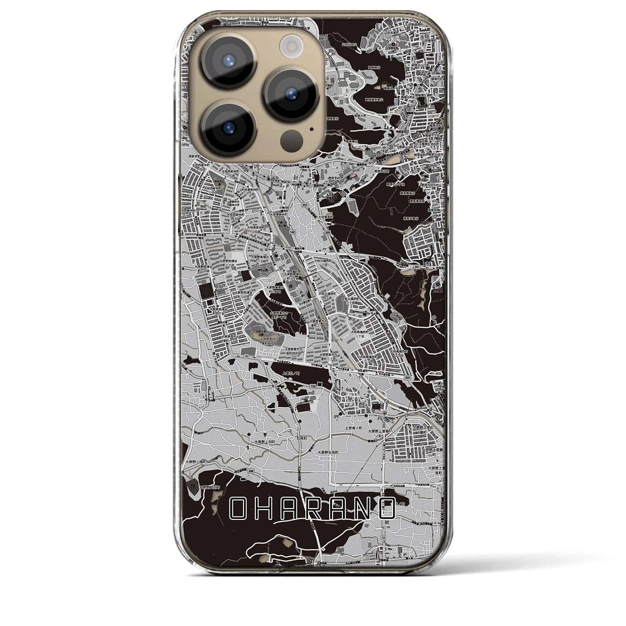 【大原野(京都府)】地図柄iPhoneケース(クリアタイプ)