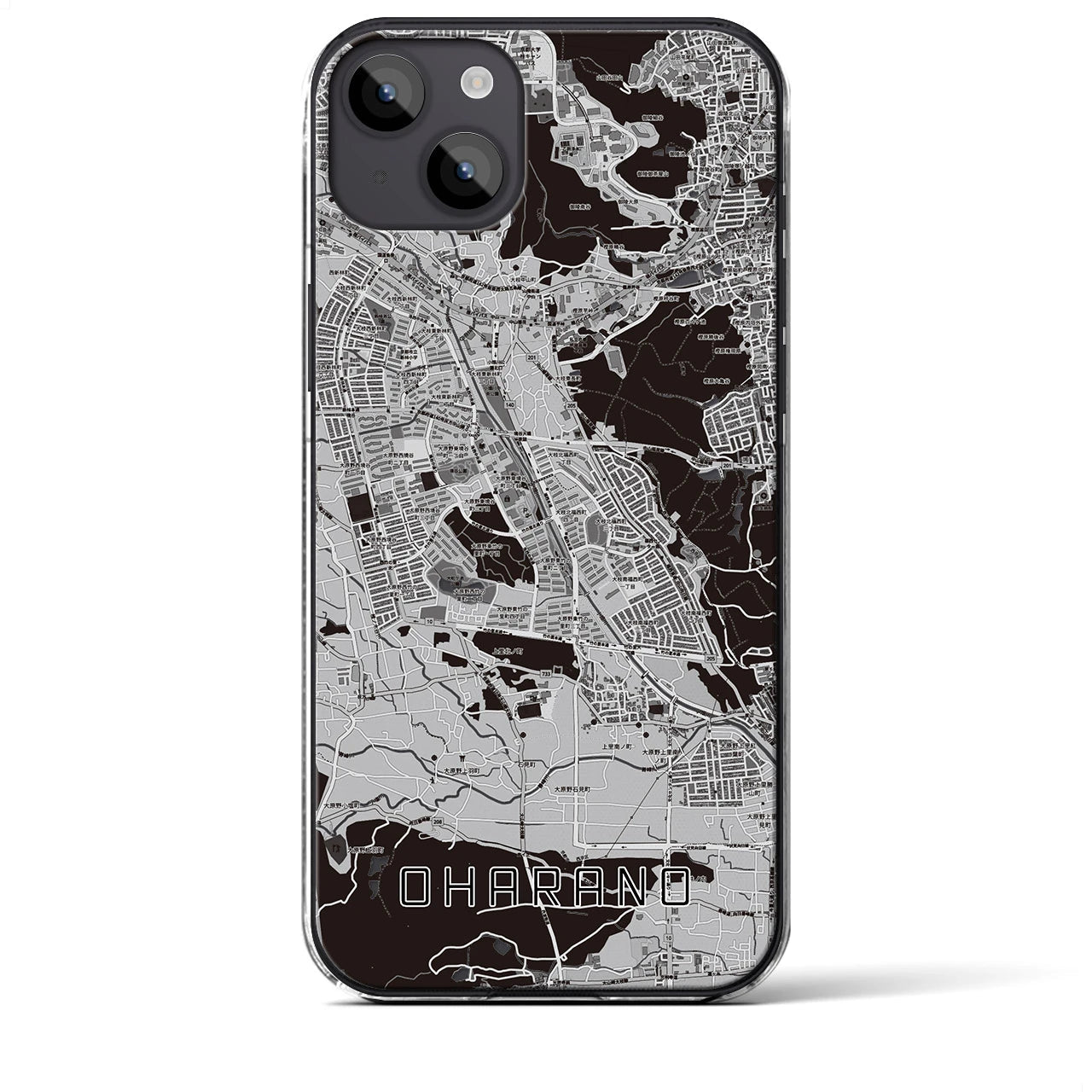 【大原野(京都府)】地図柄iPhoneケース(クリアタイプ)