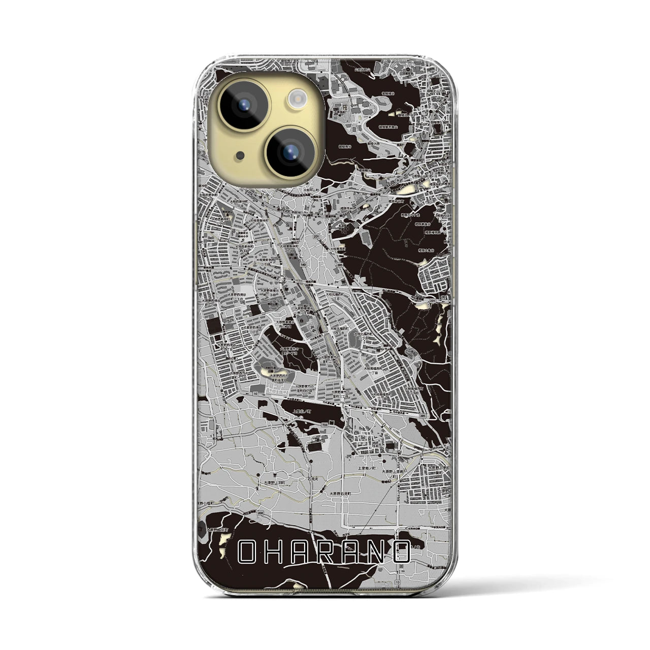 【大原野(京都府)】地図柄iPhoneケース(クリアタイプ)