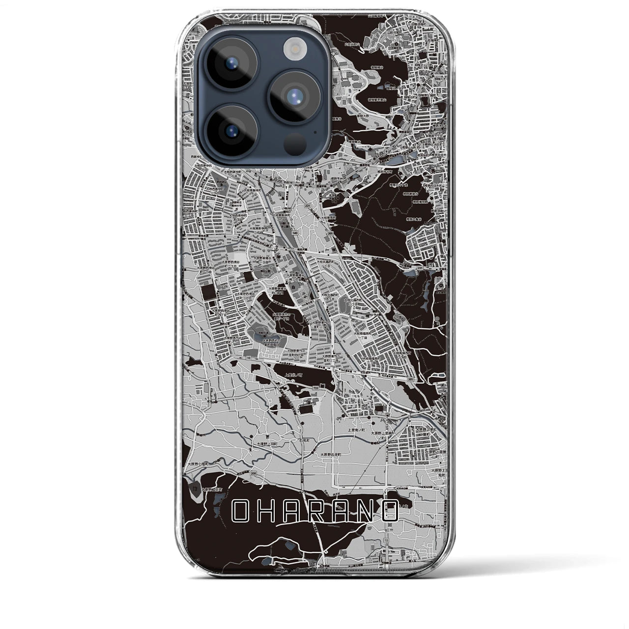 【大原野(京都府)】地図柄iPhoneケース(クリアタイプ)