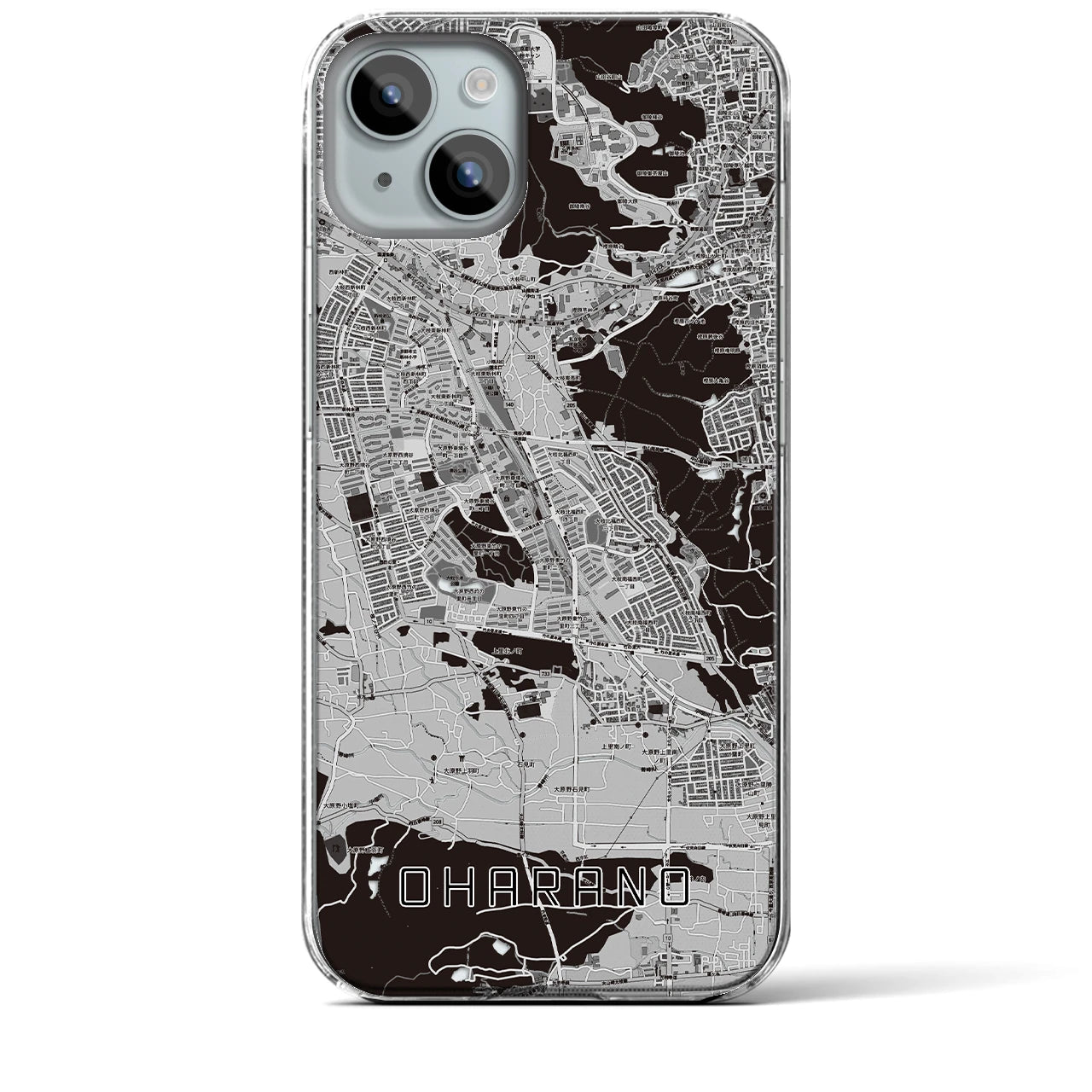 【大原野(京都府)】地図柄iPhoneケース(クリアタイプ)