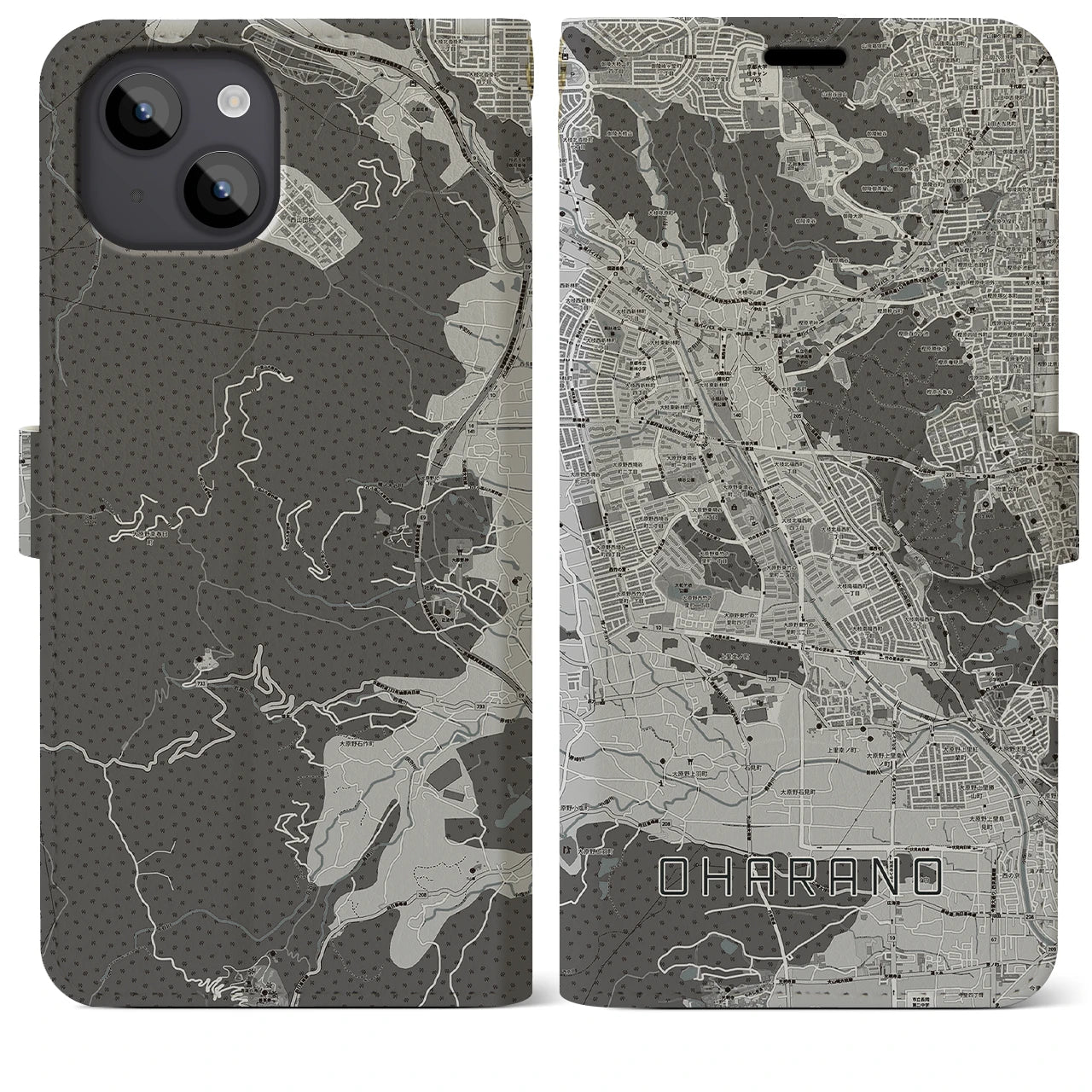 【大原野(京都府)】地図柄iPhoneケース(手帳タイプ)