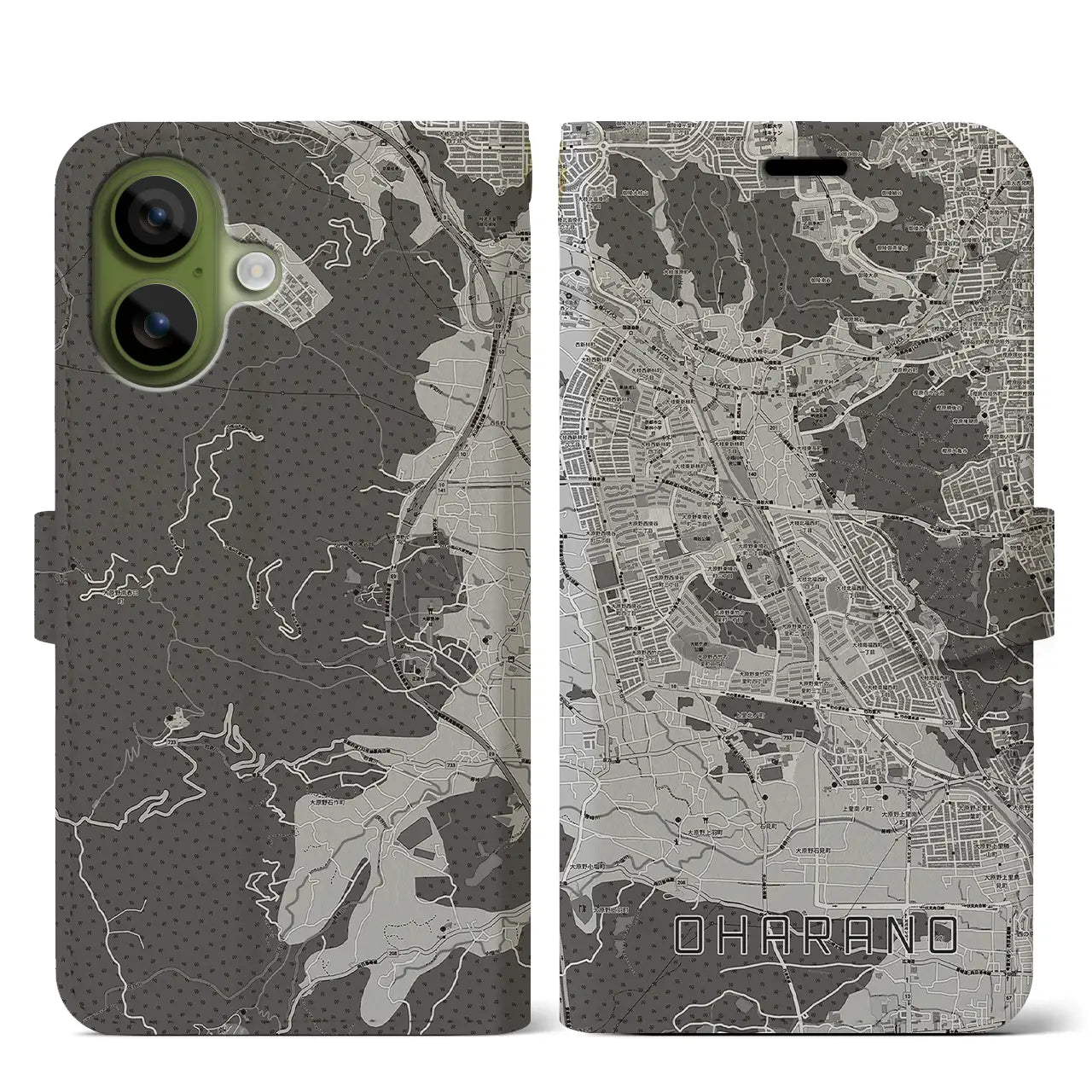 【大原野(京都府)】地図柄iPhoneケース(手帳タイプ)