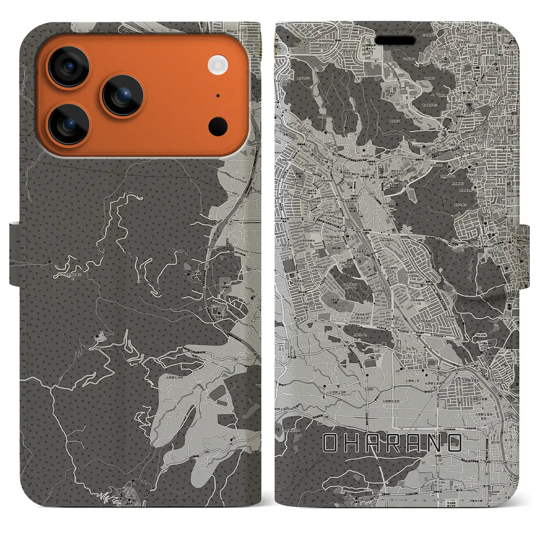 【大原野(京都府)】地図柄iPhoneケース(手帳タイプ)