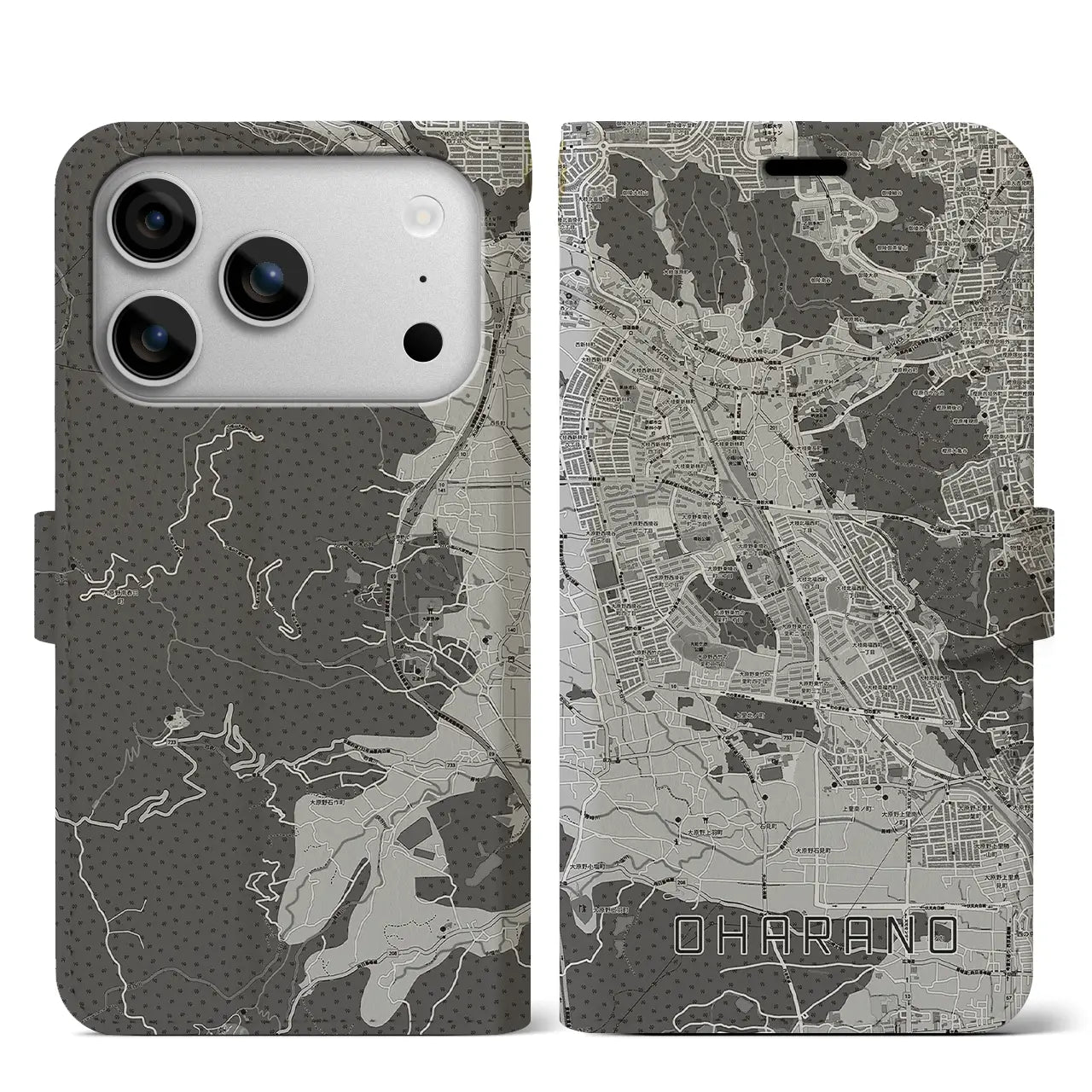 【大原野(京都府)】地図柄iPhoneケース(手帳タイプ)