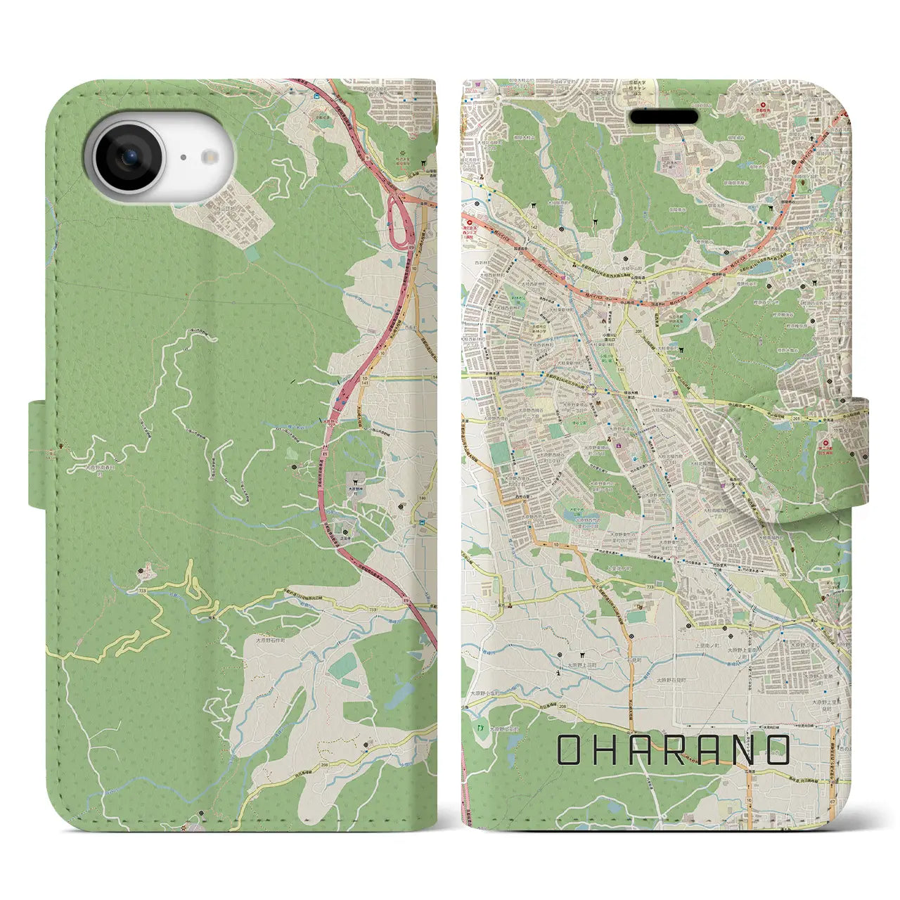 【大原野(京都府)】地図柄iPhoneケース(手帳タイプ)