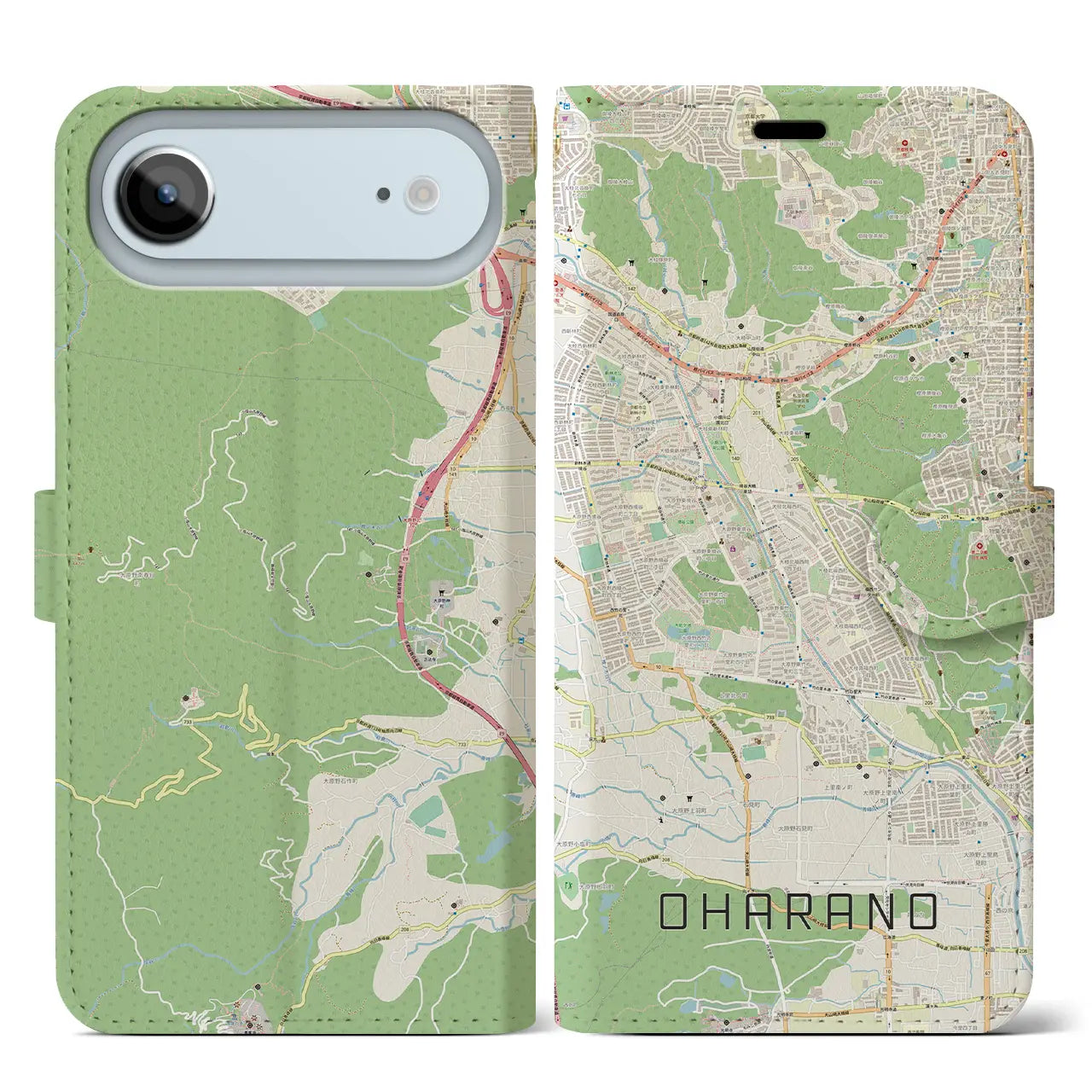 【大原野(京都府)】地図柄iPhoneケース(手帳タイプ)