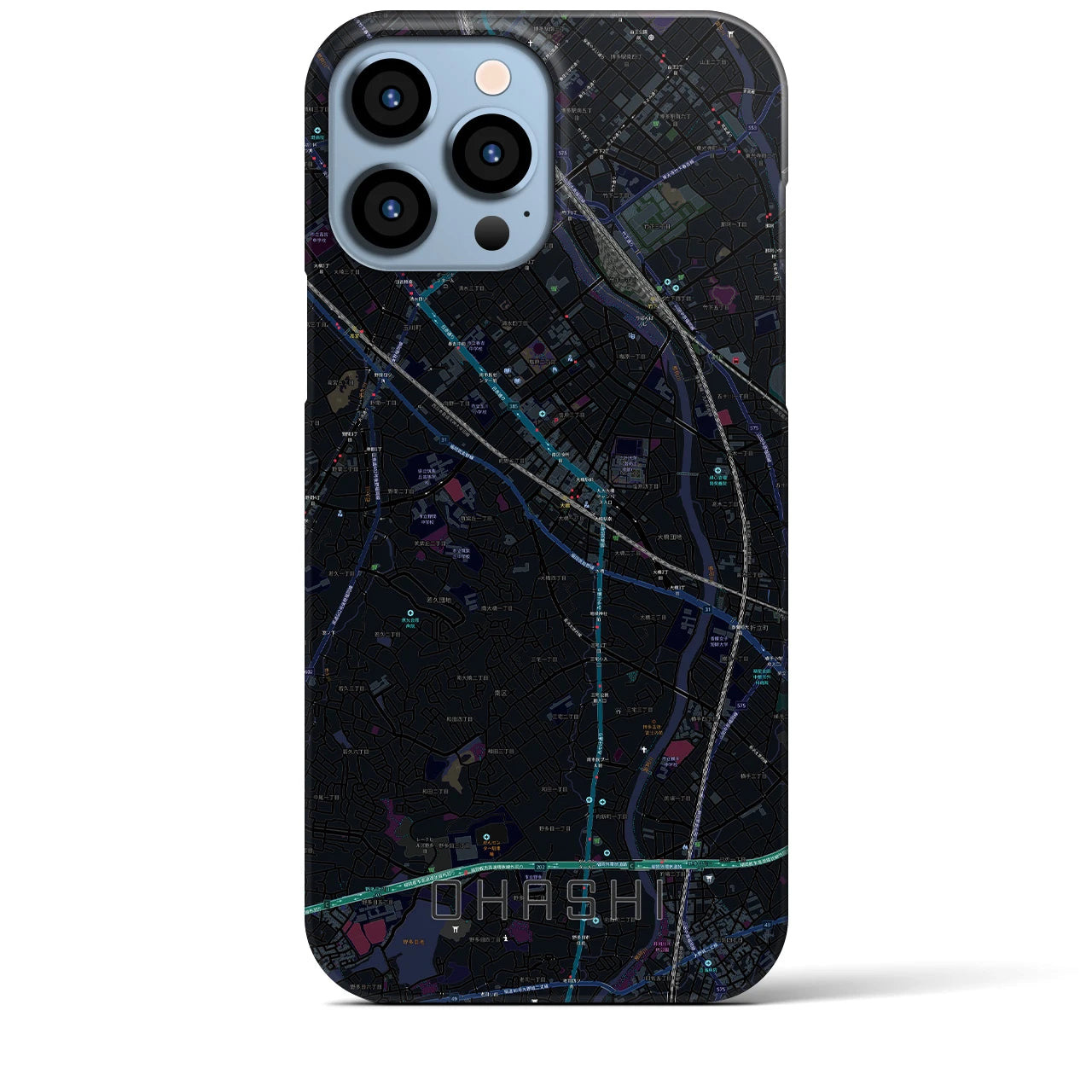 【大橋(福岡県)】地図柄iPhoneケース(バックカバータイプ)