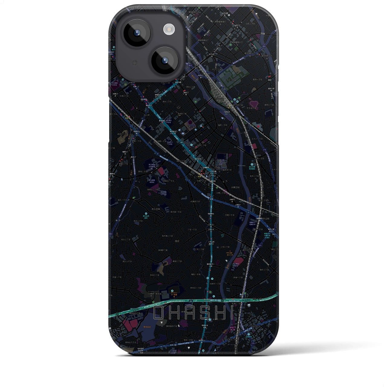【大橋(福岡県)】地図柄iPhoneケース(バックカバータイプ)