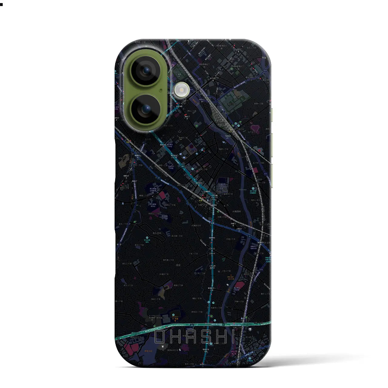 【大橋(福岡県)】地図柄iPhoneケース(バックカバータイプ)