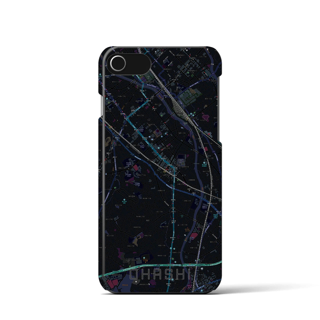 【大橋(福岡県)】地図柄iPhoneケース(バックカバータイプ)