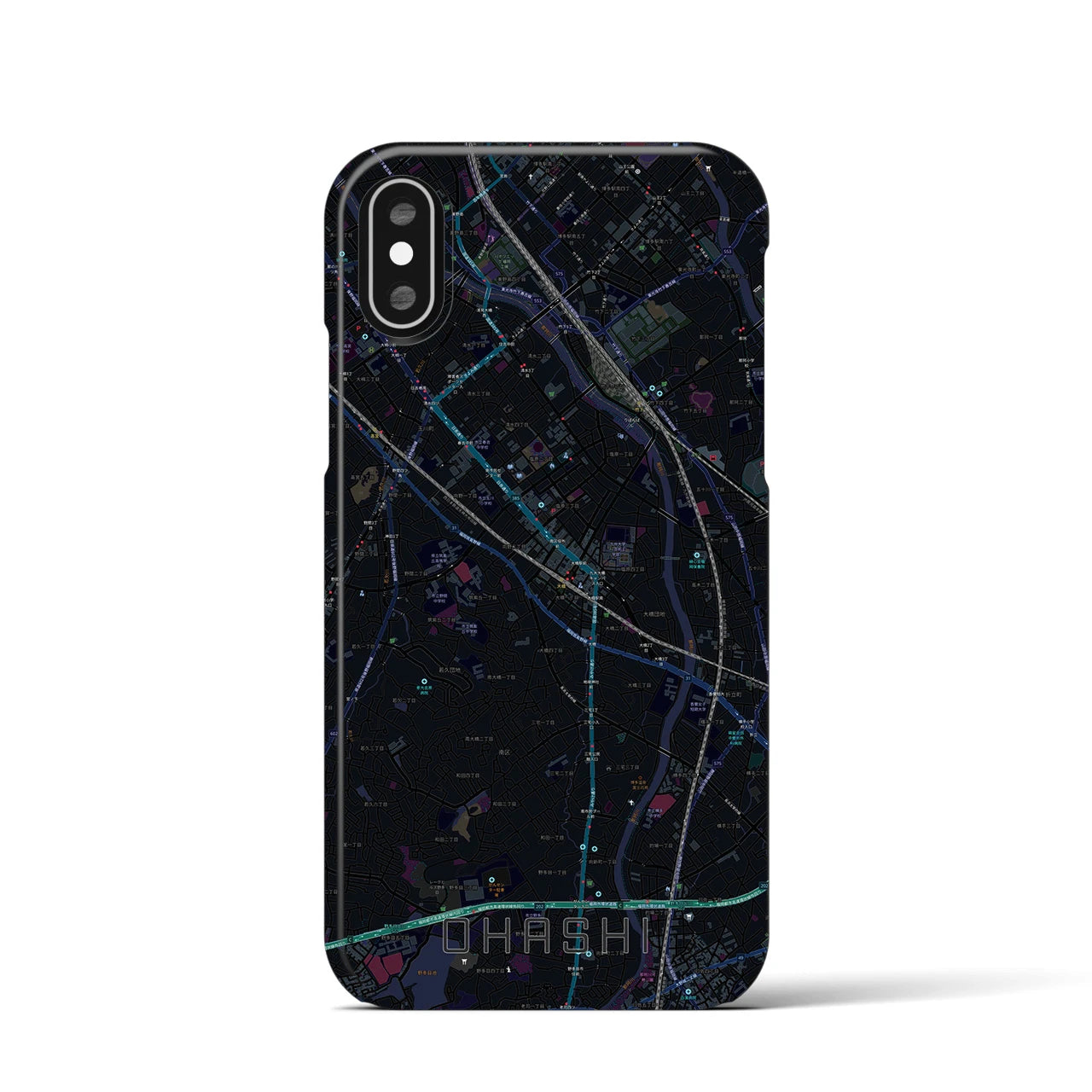 【大橋(福岡県)】地図柄iPhoneケース(バックカバータイプ)