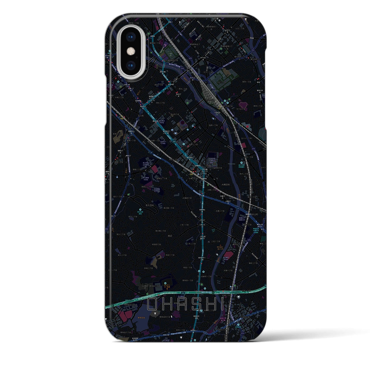 【大橋(福岡県)】地図柄iPhoneケース(バックカバータイプ)
