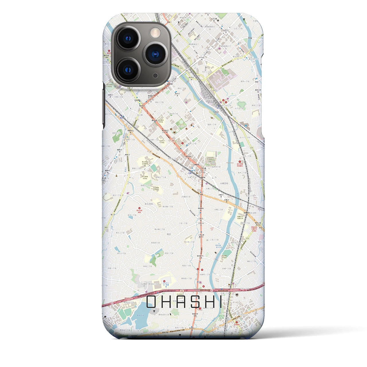【大橋(福岡県)】地図柄iPhoneケース(バックカバータイプ)