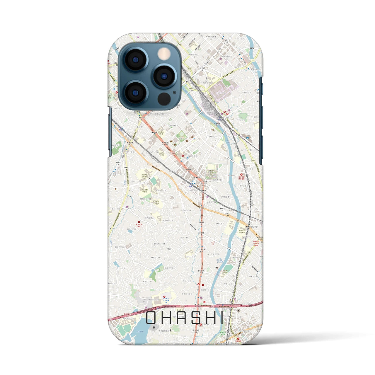 【大橋(福岡県)】地図柄iPhoneケース(バックカバータイプ)