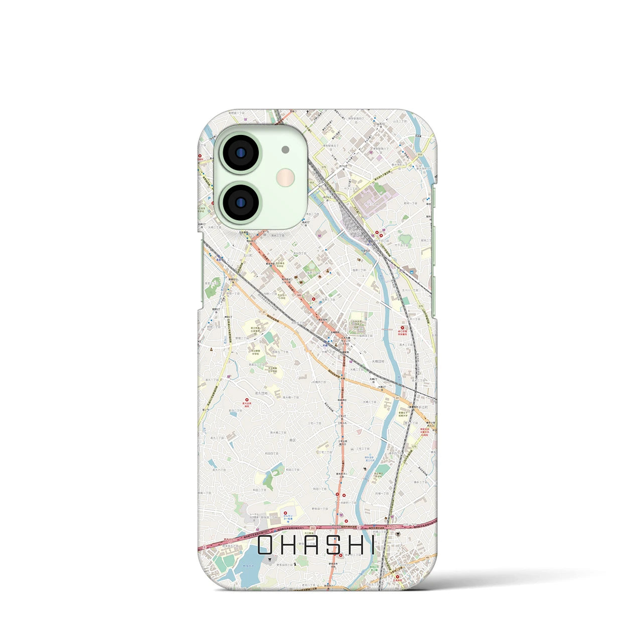 【大橋(福岡県)】地図柄iPhoneケース(バックカバータイプ)