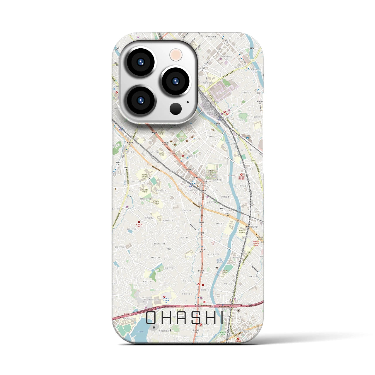 【大橋(福岡県)】地図柄iPhoneケース(バックカバータイプ)