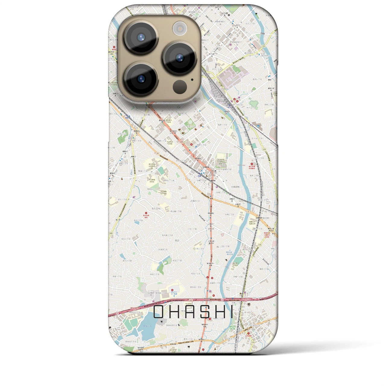 【大橋(福岡県)】地図柄iPhoneケース(バックカバータイプ)