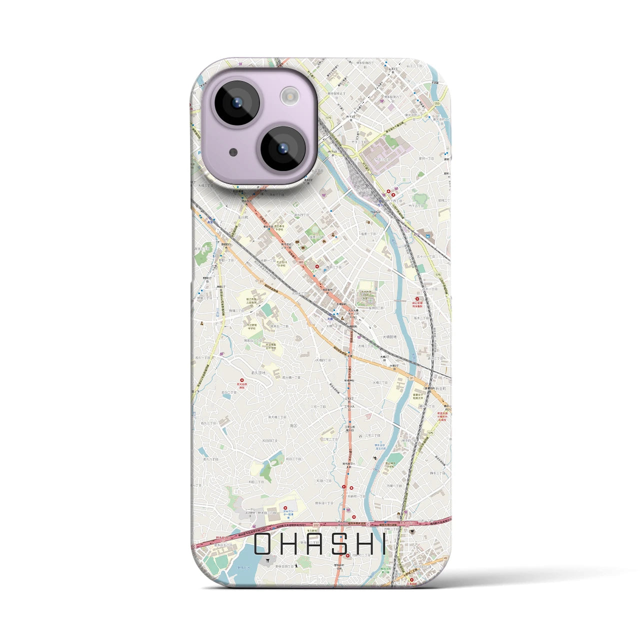 【大橋(福岡県)】地図柄iPhoneケース(バックカバータイプ)