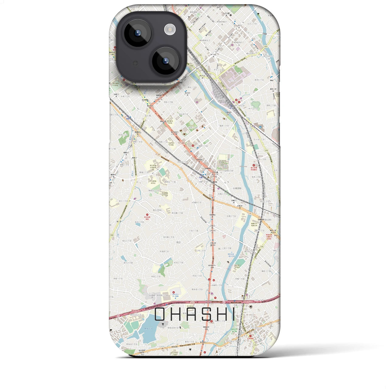 【大橋(福岡県)】地図柄iPhoneケース(バックカバータイプ)