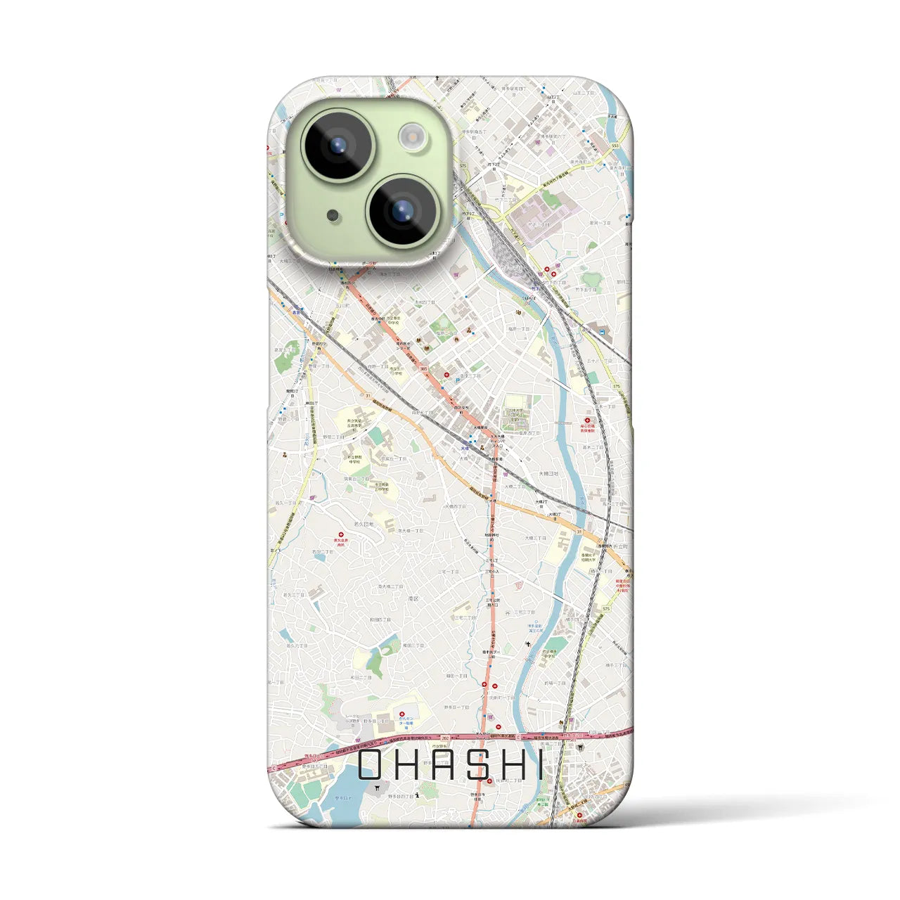 【大橋(福岡県)】地図柄iPhoneケース(バックカバータイプ)