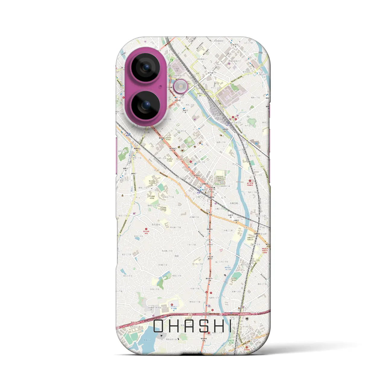 【大橋(福岡県)】地図柄iPhoneケース(バックカバータイプ)