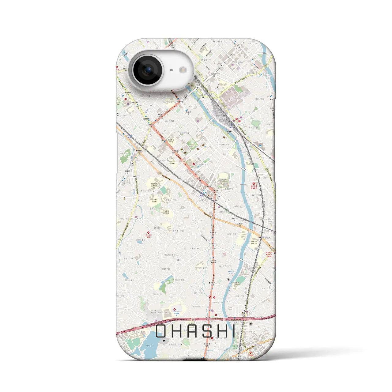 【大橋(福岡県)】地図柄iPhoneケース(バックカバータイプ)