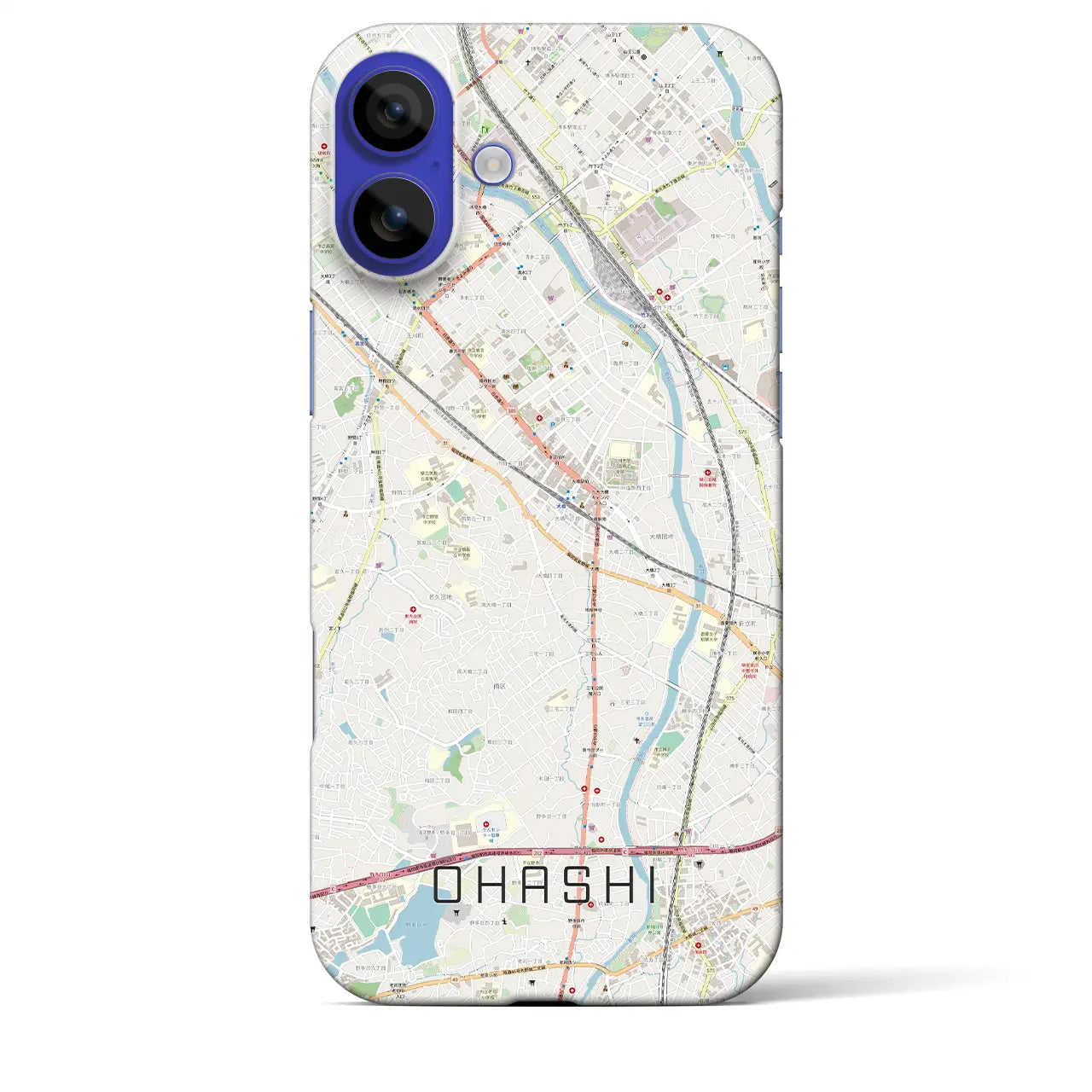 【大橋(福岡県)】地図柄iPhoneケース(バックカバータイプ)