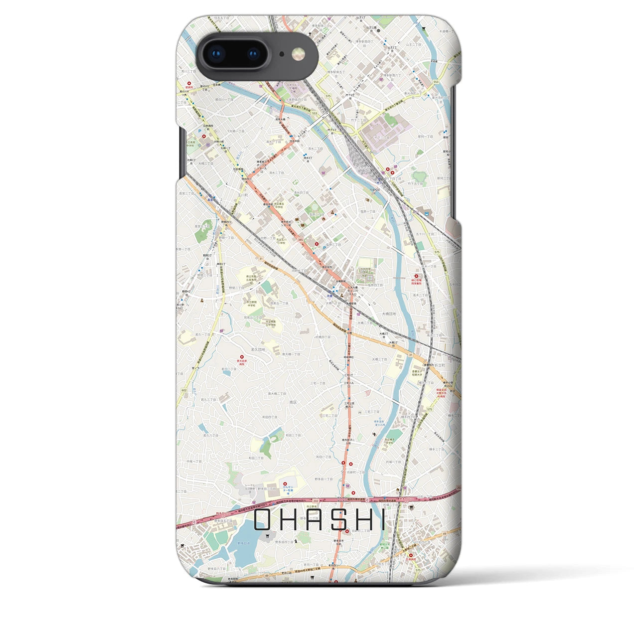 【大橋(福岡県)】地図柄iPhoneケース(バックカバータイプ)