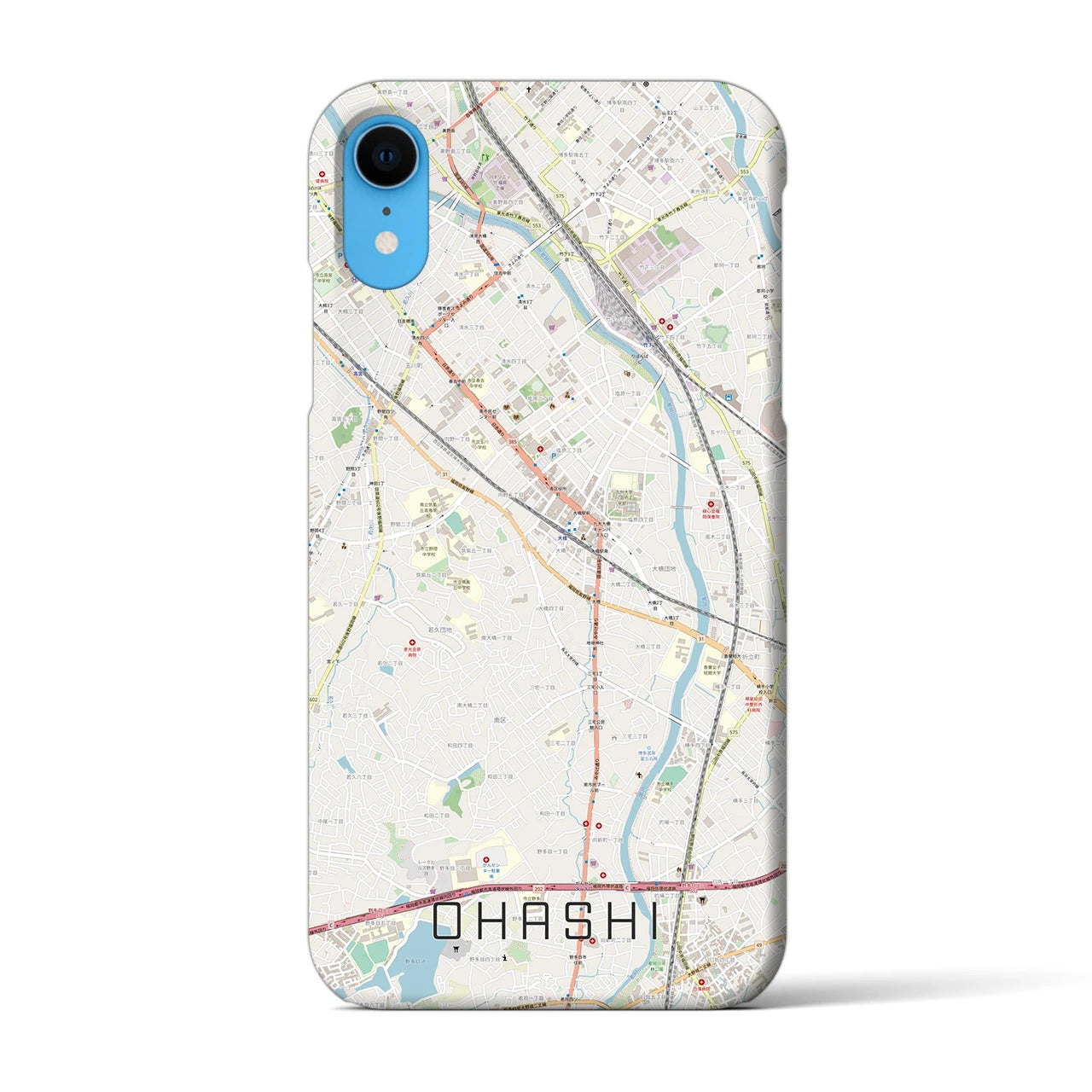 【大橋(福岡県)】地図柄iPhoneケース(バックカバータイプ)