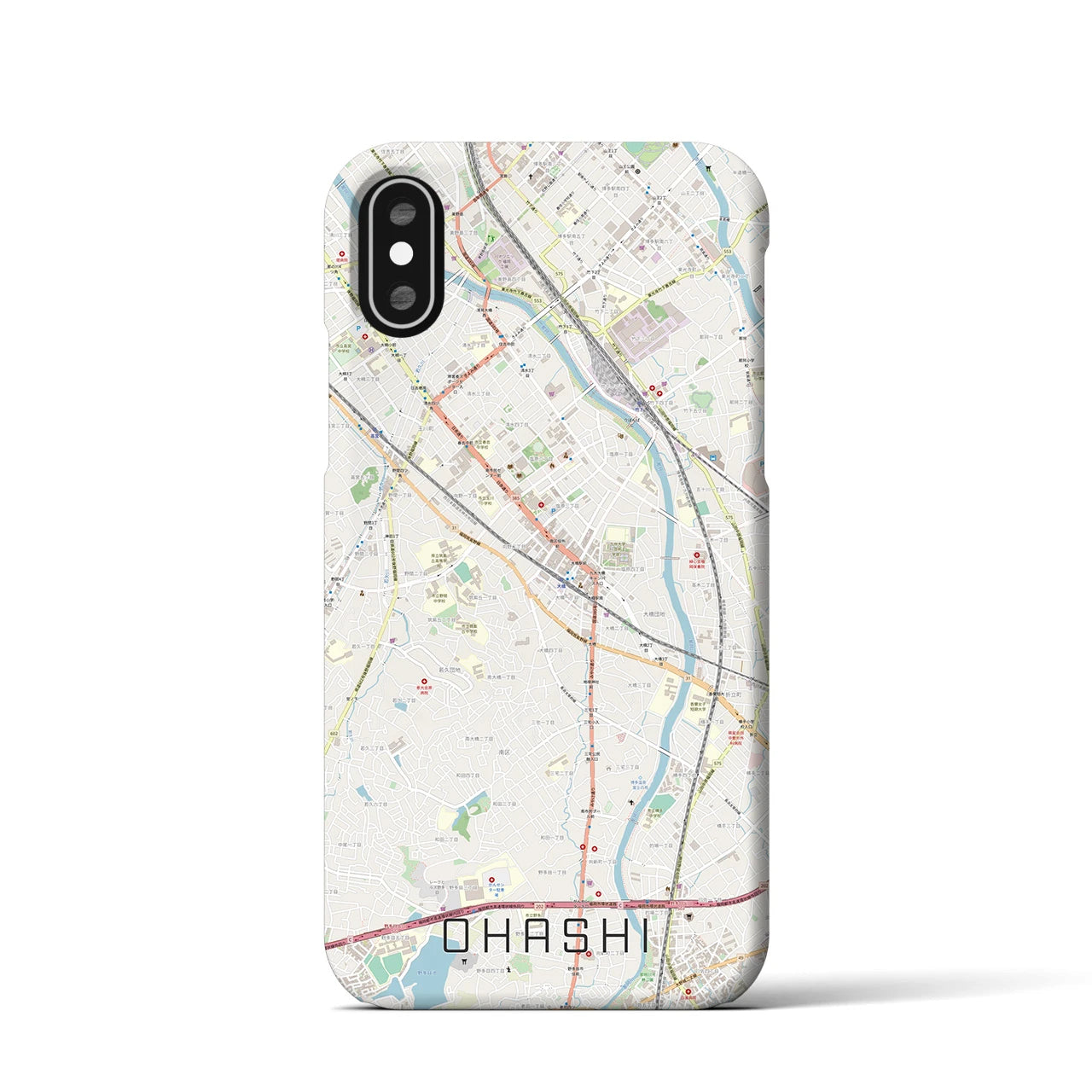【大橋(福岡県)】地図柄iPhoneケース(バックカバータイプ)