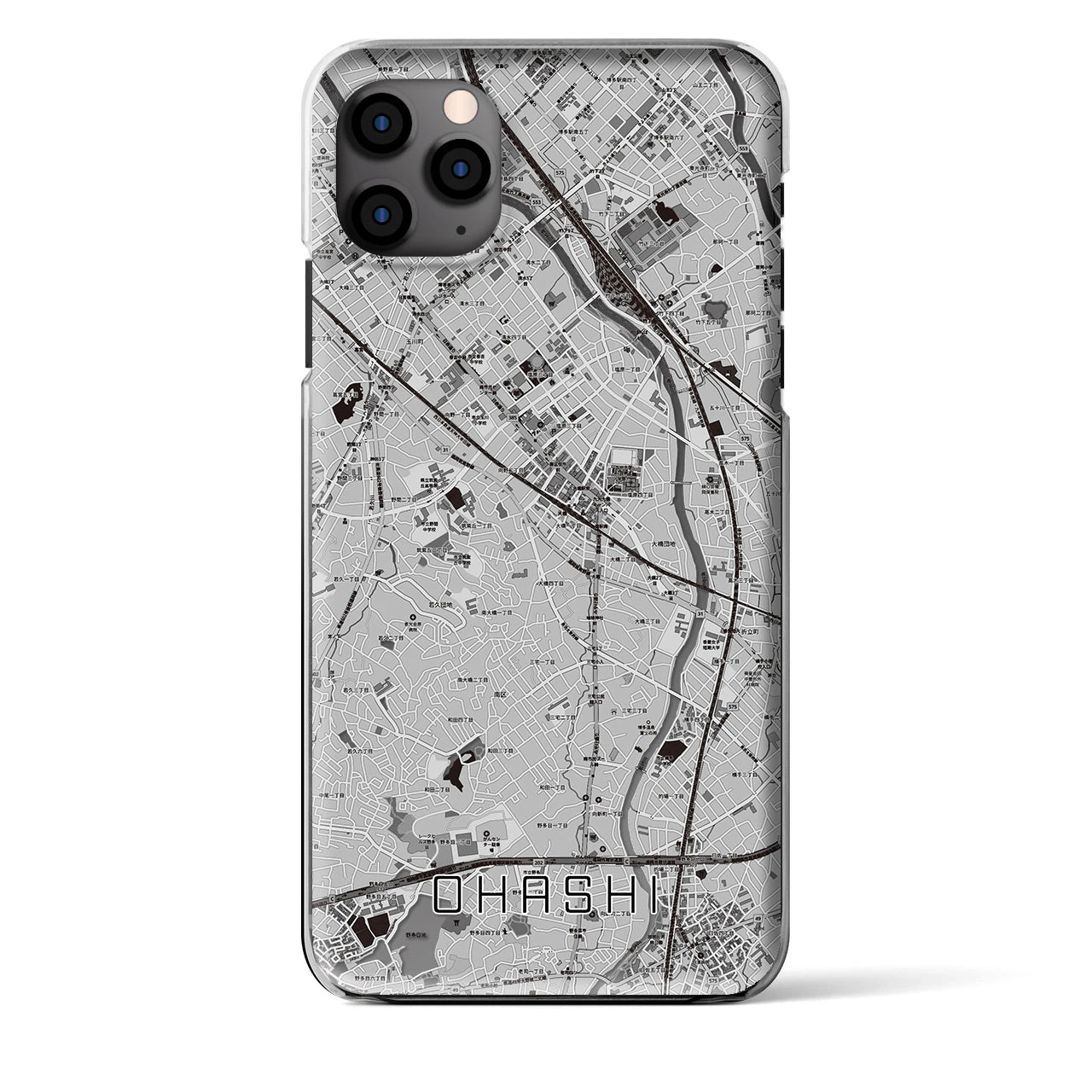 【大橋(福岡県)】地図柄iPhoneケース(クリアタイプ)