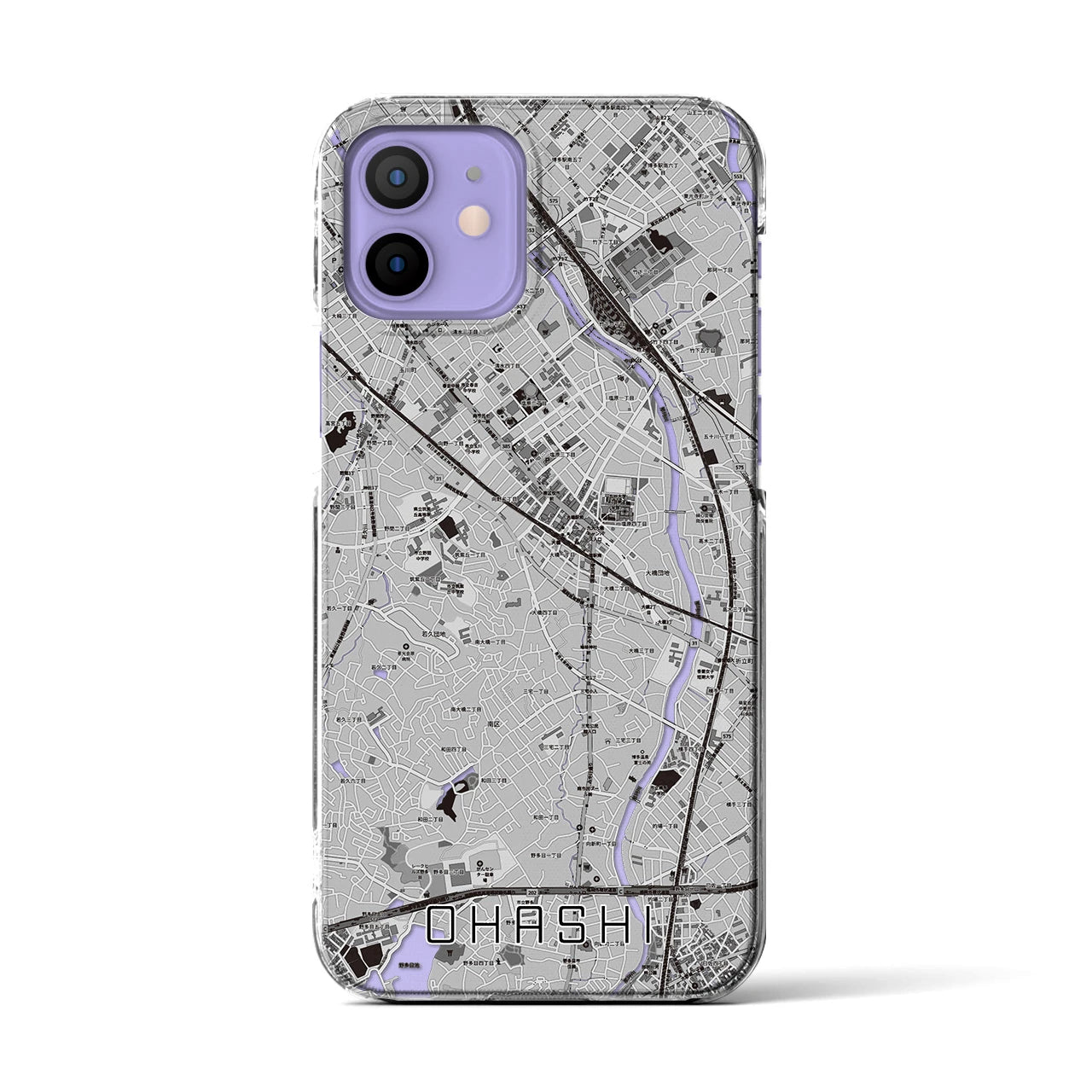 【大橋(福岡県)】地図柄iPhoneケース(クリアタイプ)