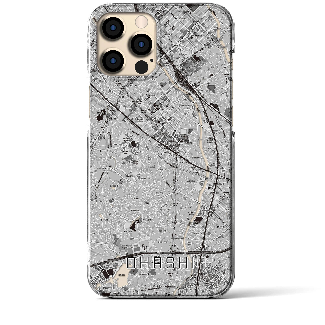 【大橋(福岡県)】地図柄iPhoneケース(クリアタイプ)