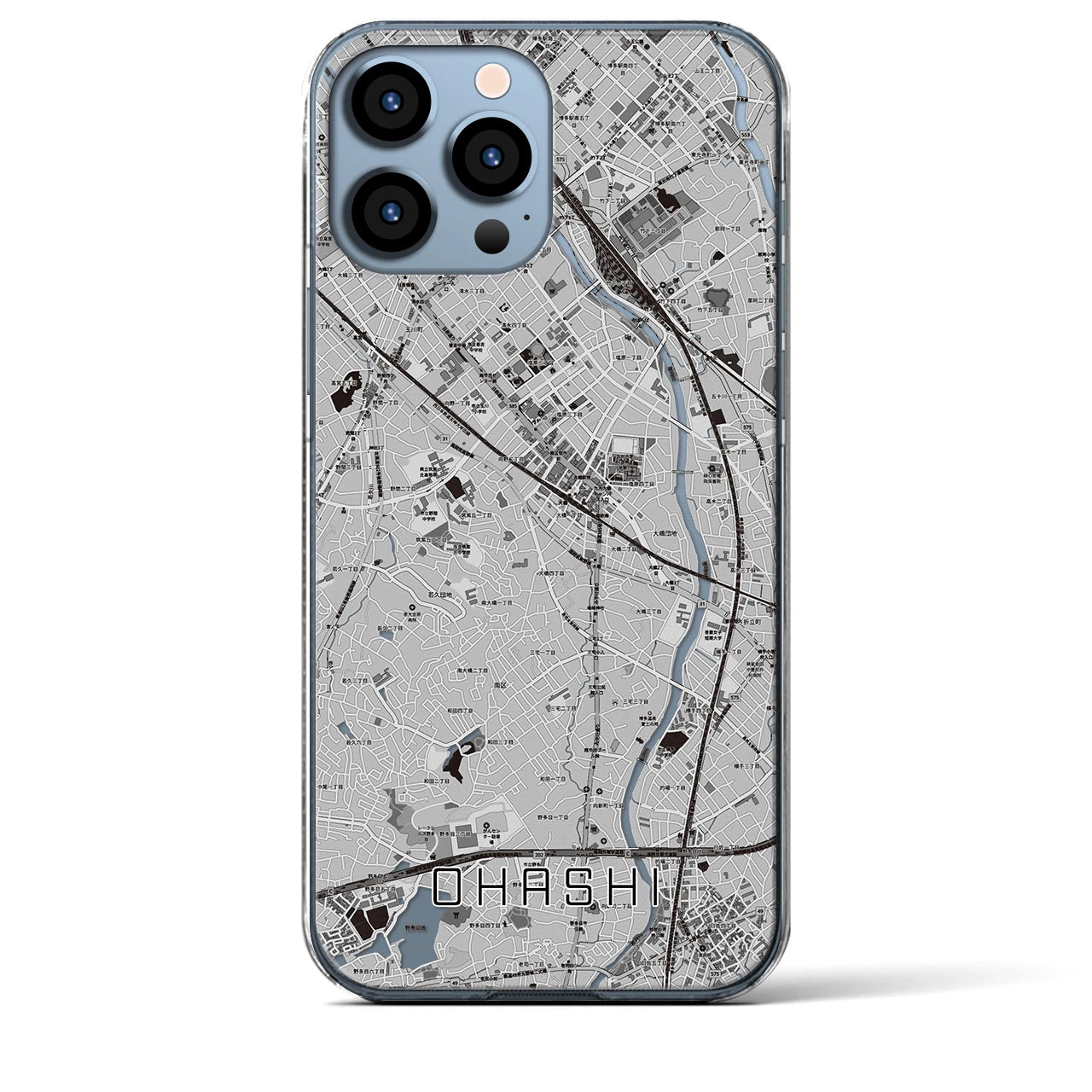 【大橋(福岡県)】地図柄iPhoneケース(クリアタイプ)