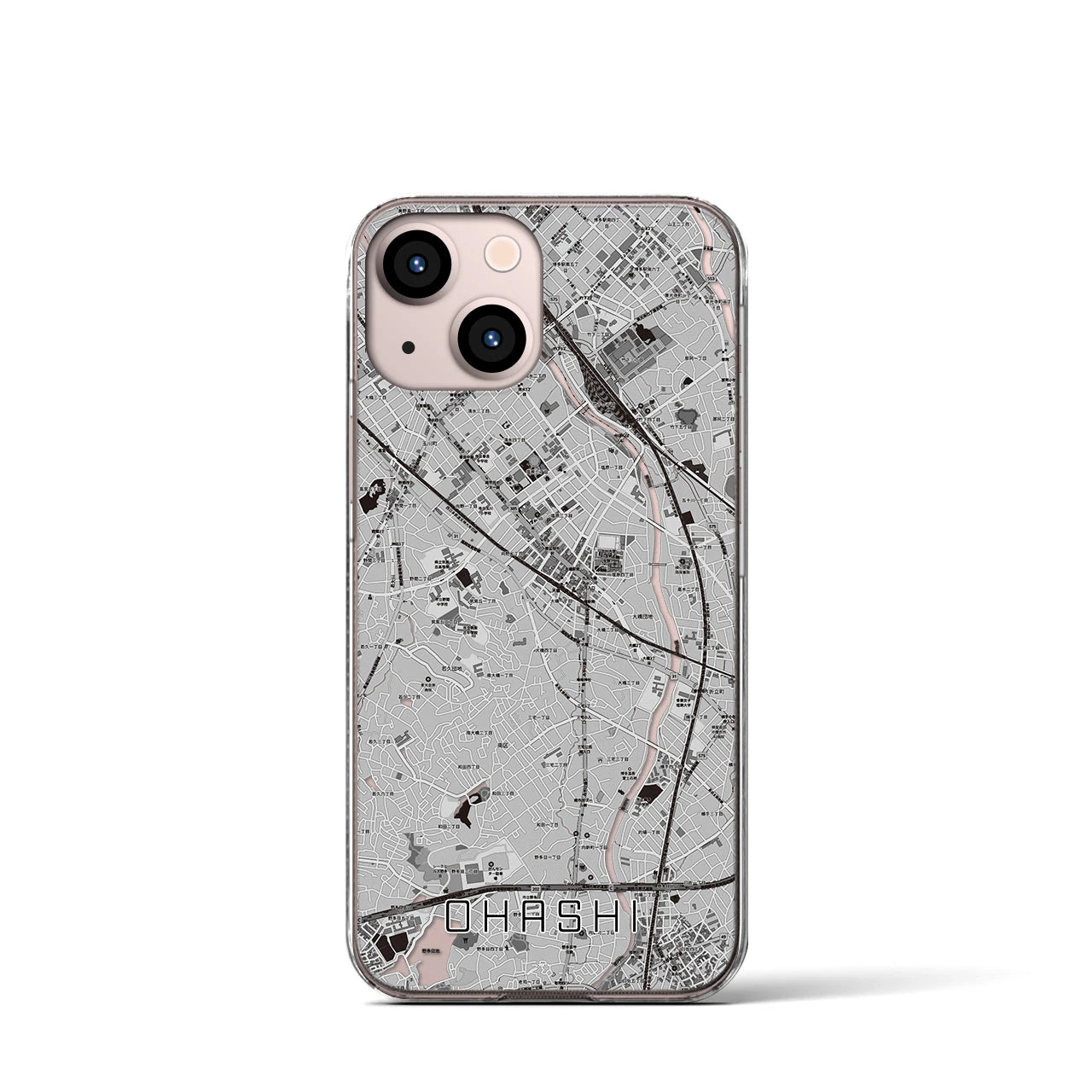 【大橋(福岡県)】地図柄iPhoneケース(クリアタイプ)