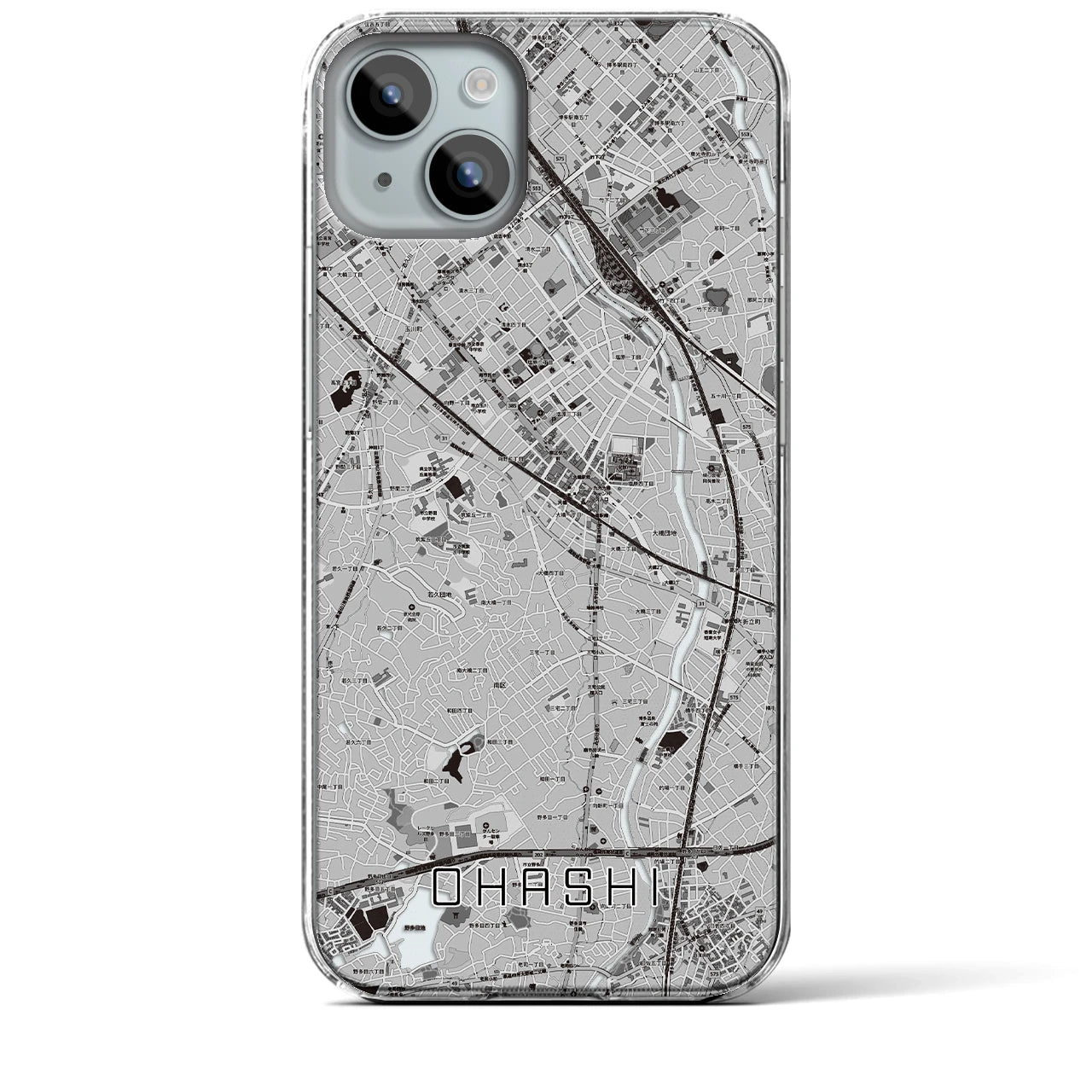 【大橋(福岡県)】地図柄iPhoneケース(クリアタイプ)