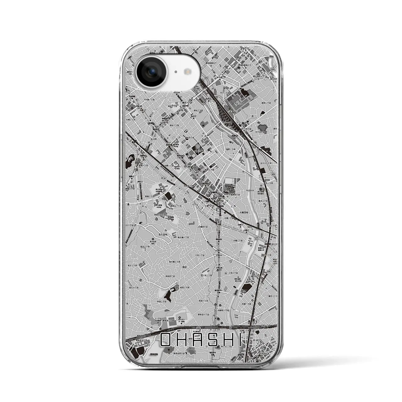 【大橋(福岡県)】地図柄iPhoneケース(クリアタイプ)