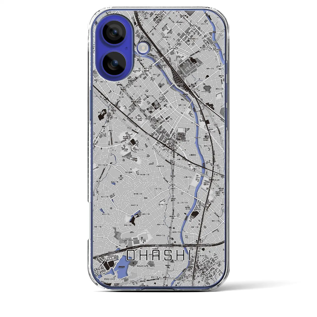 【大橋(福岡県)】地図柄iPhoneケース(クリアタイプ)